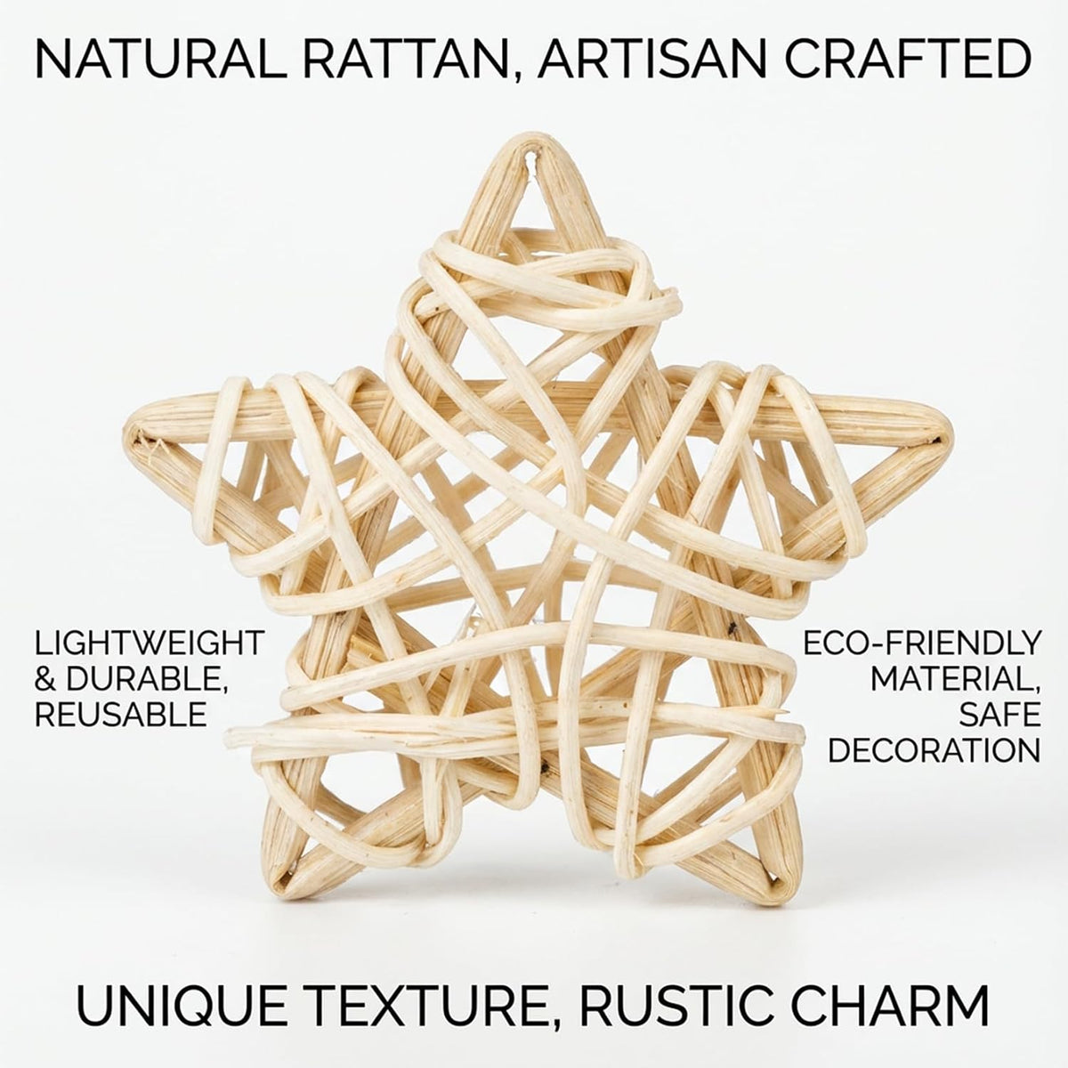 Rattan Star Garland, 21Pc