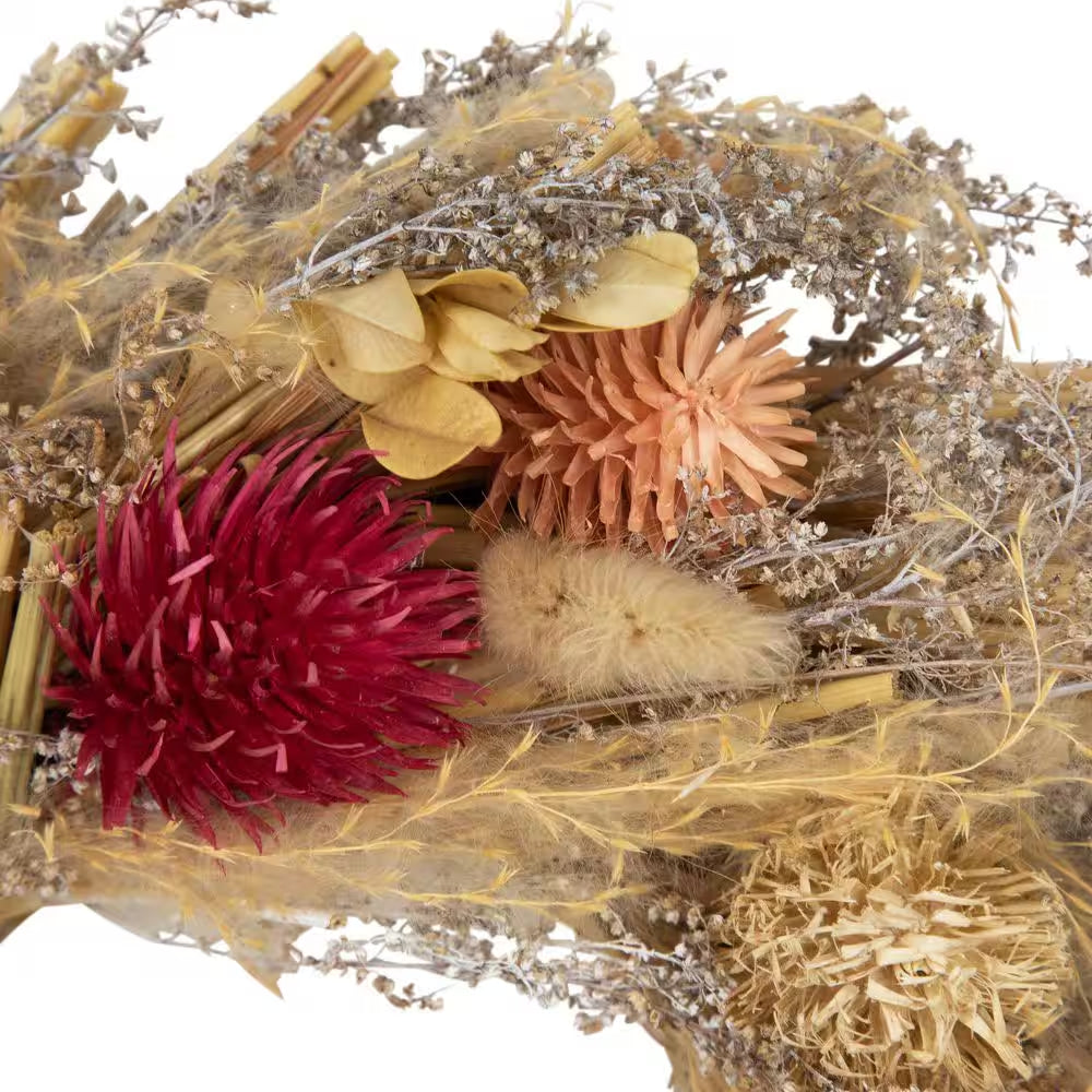 Pampas Grass and Dried Fall Harvest Floral Wreath