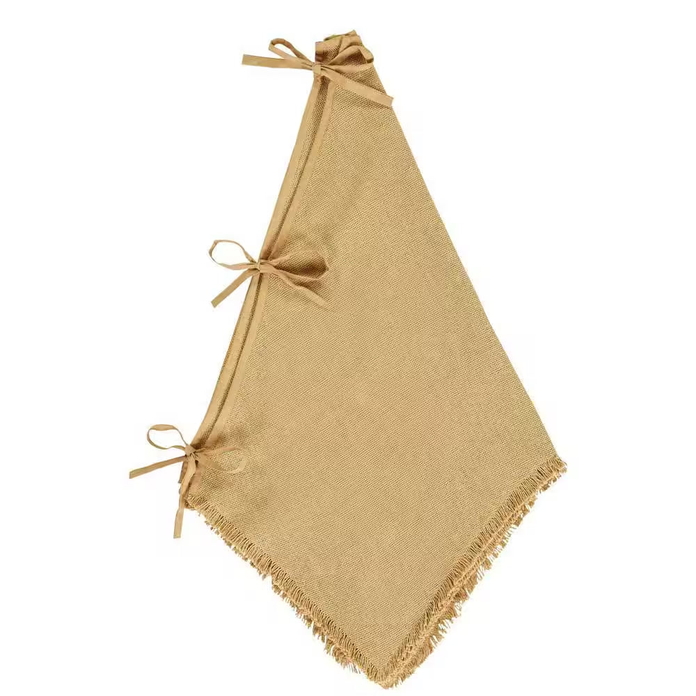 Burlap Farmhouse Christmas Tree Skirt, 48 In.