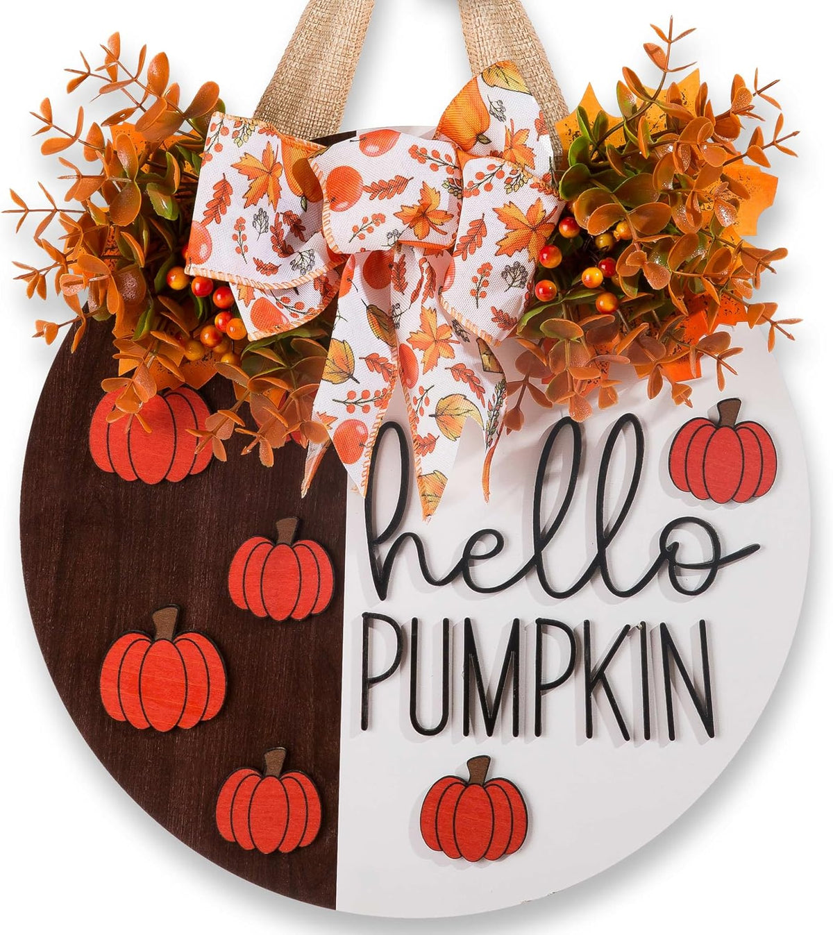 Hello Pumpkin Wreath Sign