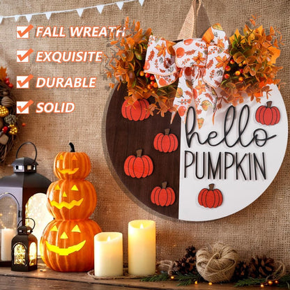 Hello Pumpkin Wreath Sign