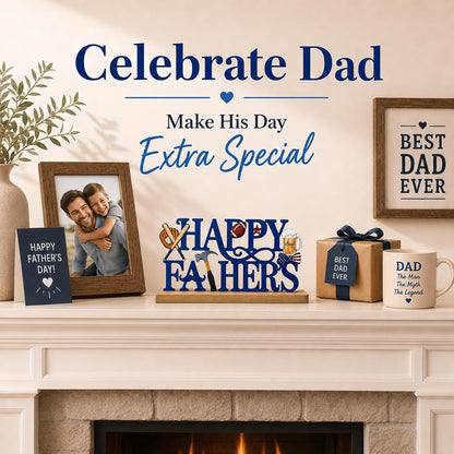 Metal Happy Father'S Day Table Sign