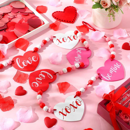 Wood Beaded Heart Garland