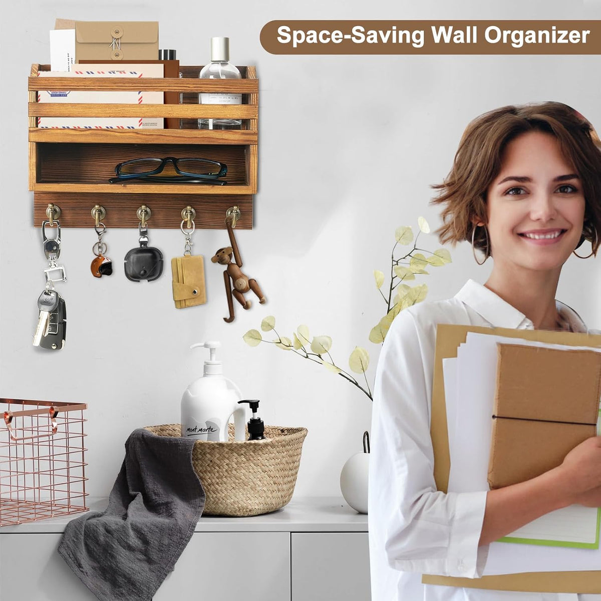Mail & Key Organizer, Wall Mount