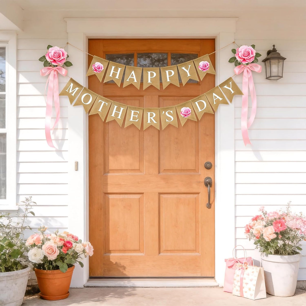 Happy Mother'S Day Burlap Banner