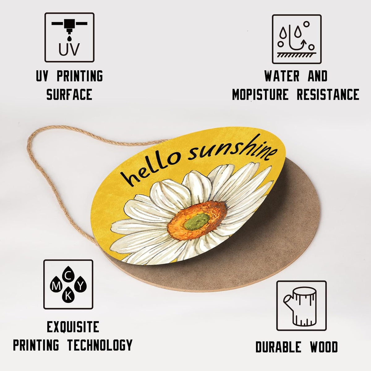 Hello Sunshine Daisy Door Sign
