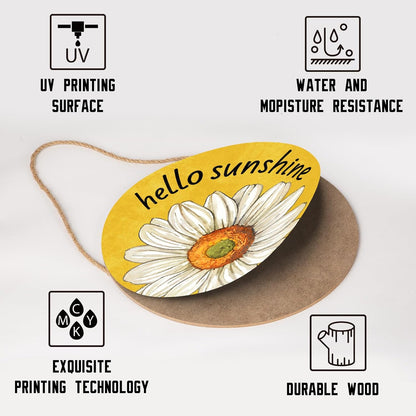 Hello Sunshine Daisy Door Sign