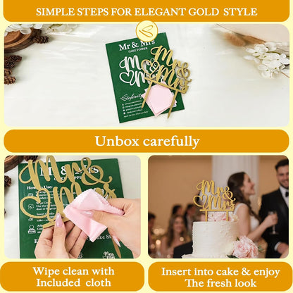 Boho Mr and Mrs Wood Cake Topper
