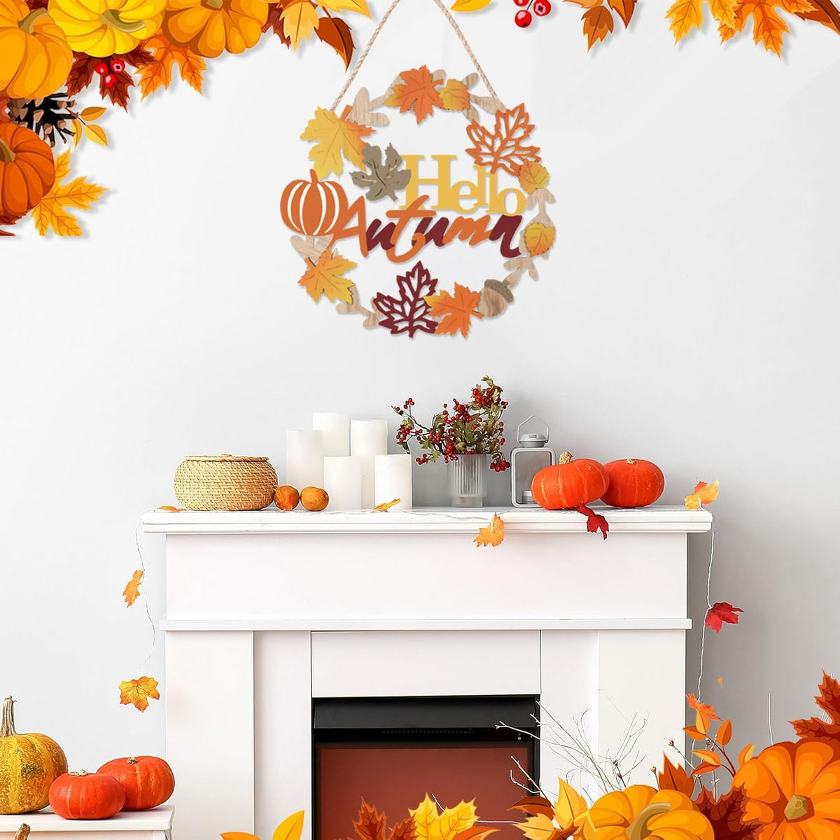 Hello Fall Wreath Sign