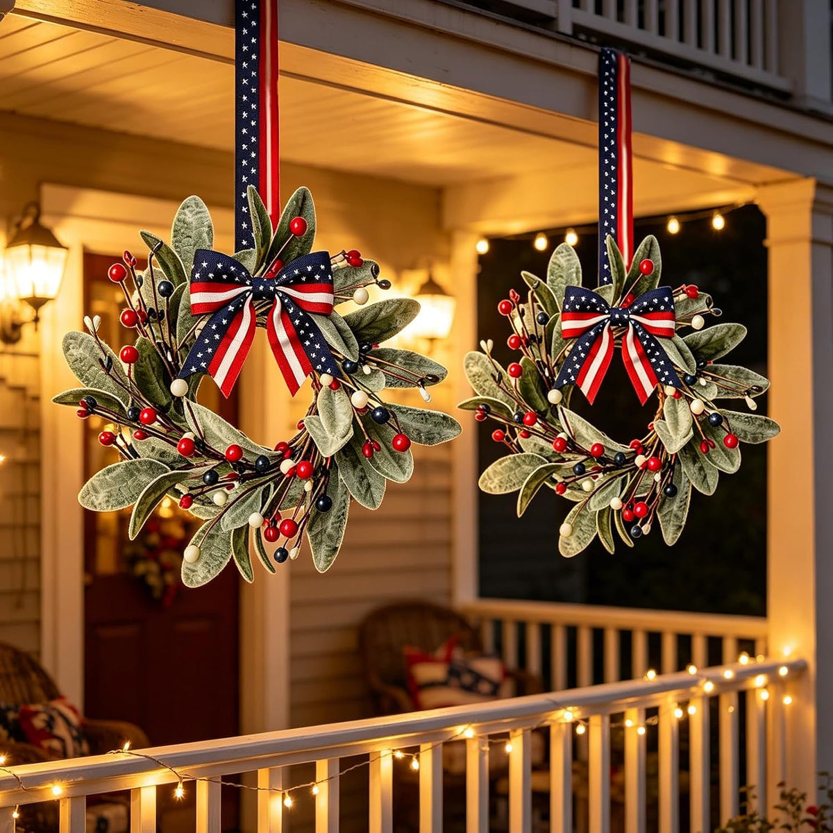 Patriotic Mini Wreaths, Set of 4