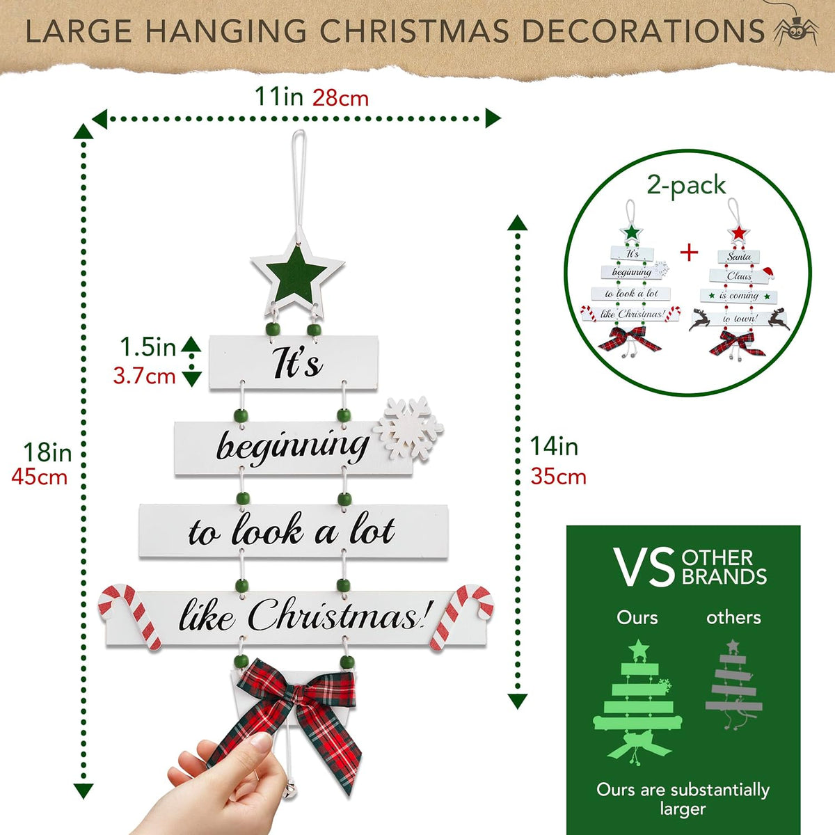 Wooden Hanging Christmas Wall/Door Decor