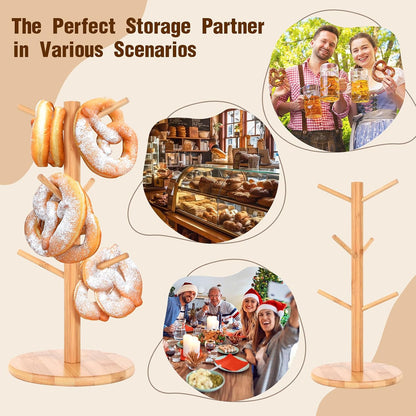 Wooden Pretzel Holder Stand