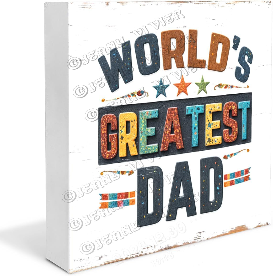 World'S Greatest Dad Wood Box Sign