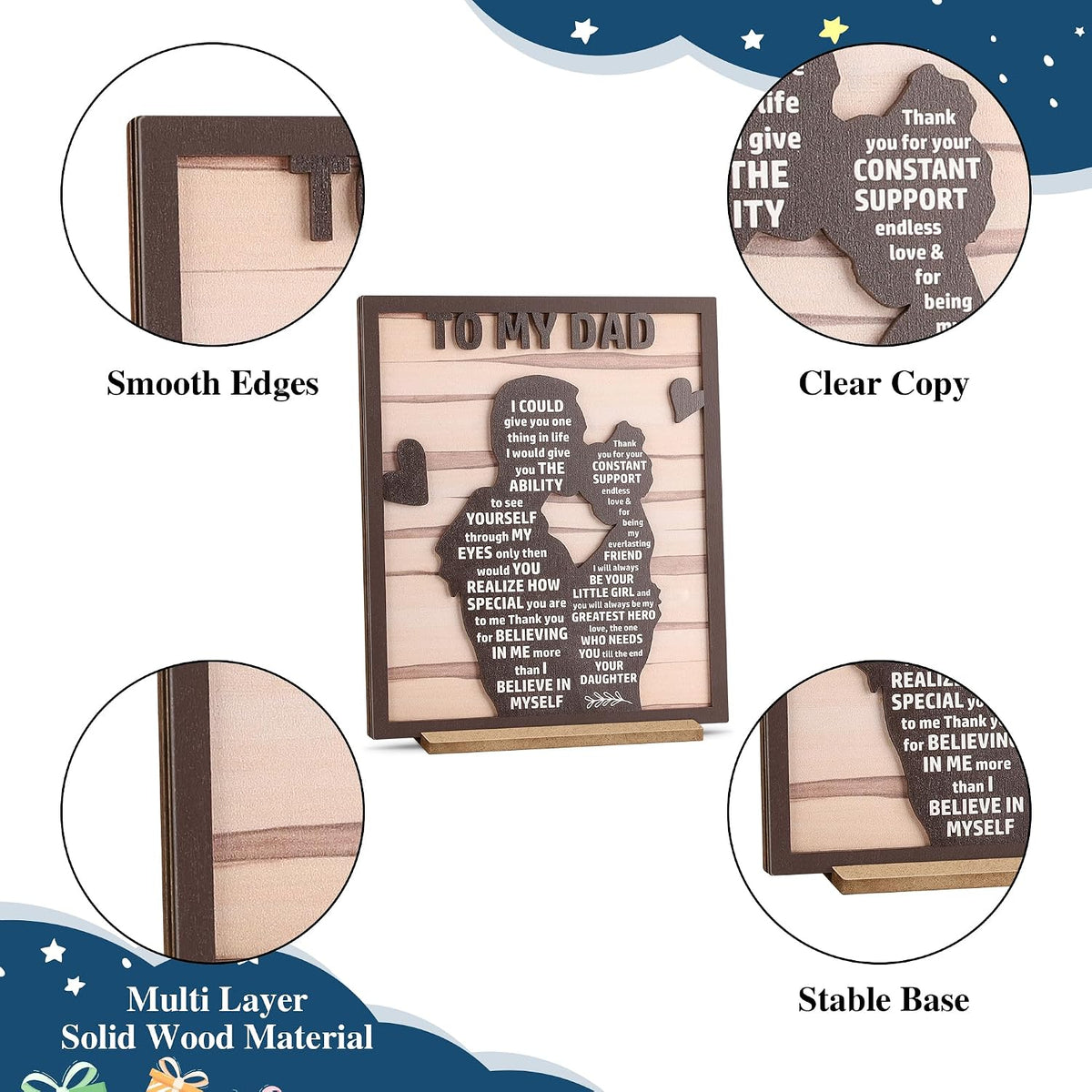 Wooden Silhouette Best Dad Sign