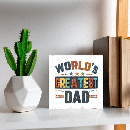 World'S Greatest Dad Wood Box Sign