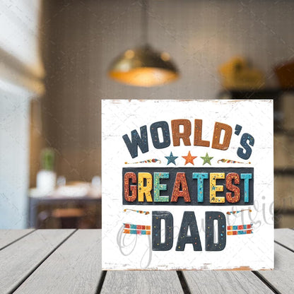 World'S Greatest Dad Wood Box Sign