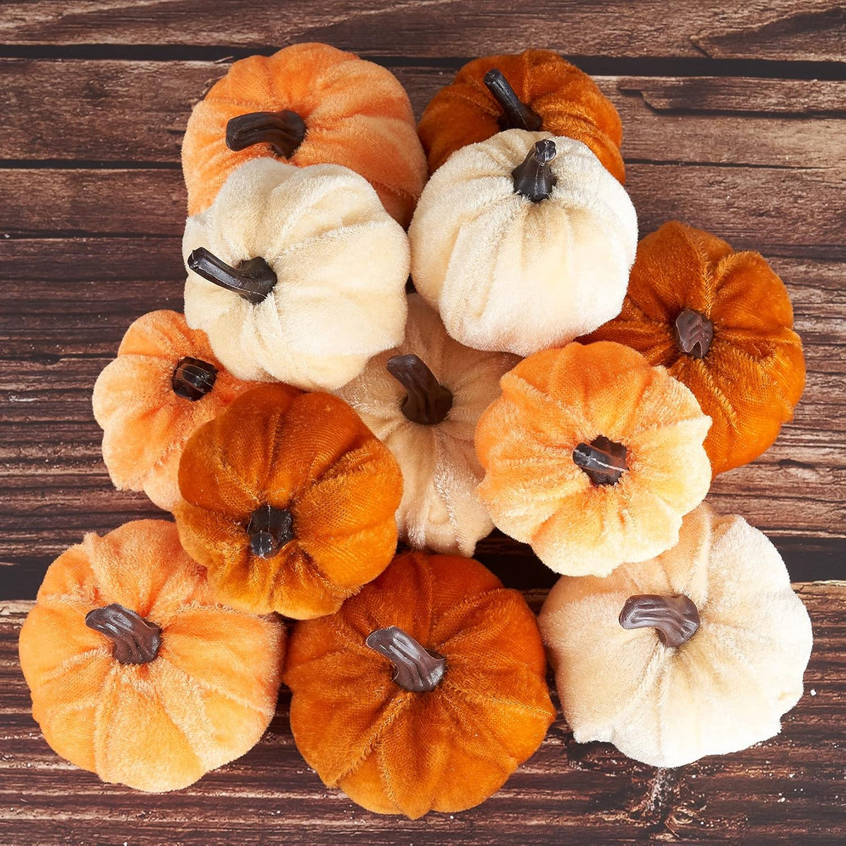 Velvet Pumpkin Decor, 12Pc Set