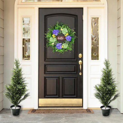Greenery Hydrangea Spring Wreath, 24"