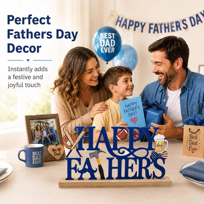 Metal Happy Father'S Day Table Sign