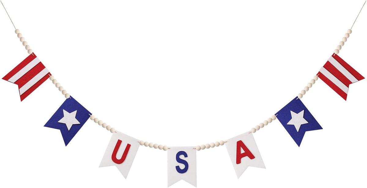 American Flag Style Garland, 9.84Ft
