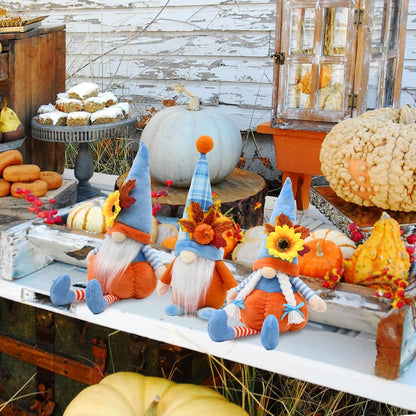 Thanksgiving Gnomes Plush Decor, 3 Pack