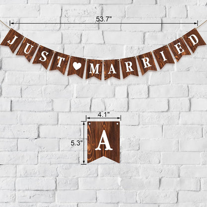 Just Married Banner & Table Sign Set