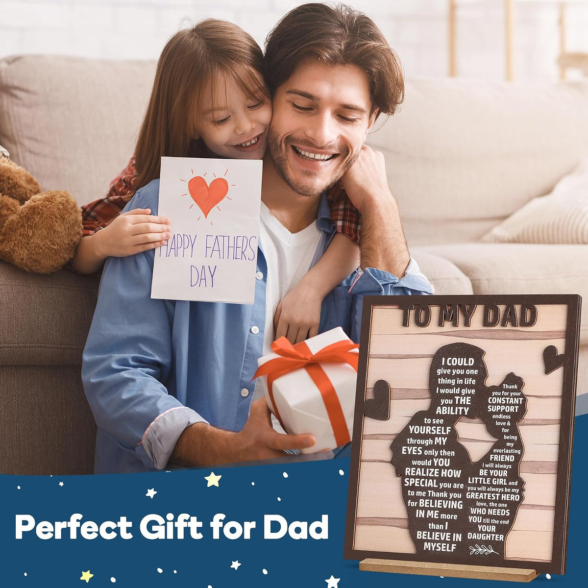 Wooden Silhouette Best Dad Sign