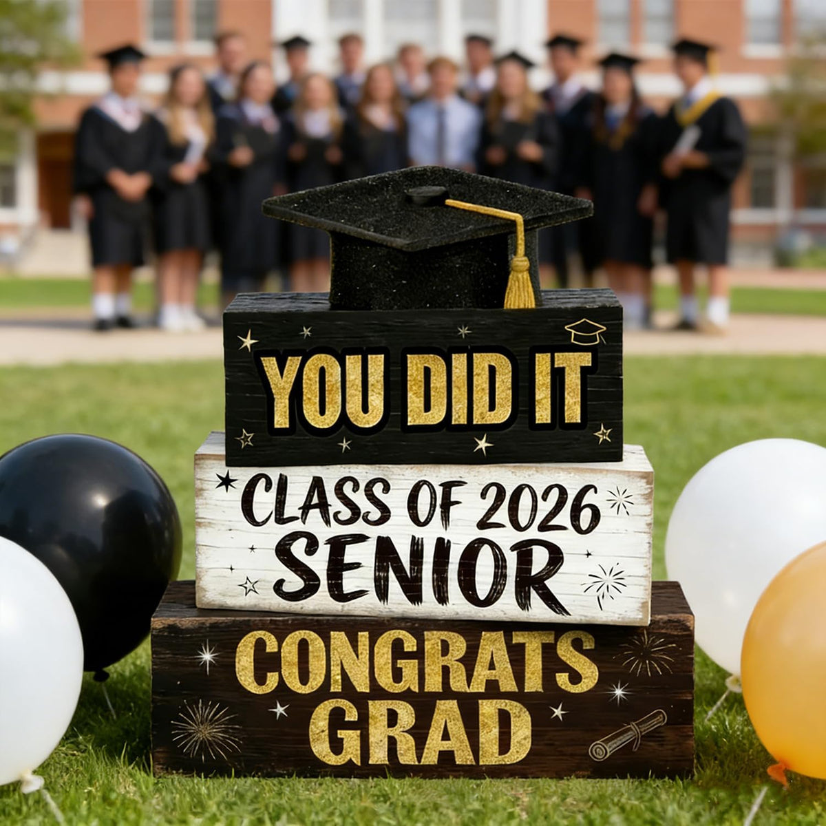 Farmhouse Graduation Cap Block Signs