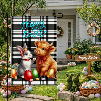 Welcome Easter Garden Flag, Bunny & Flowers