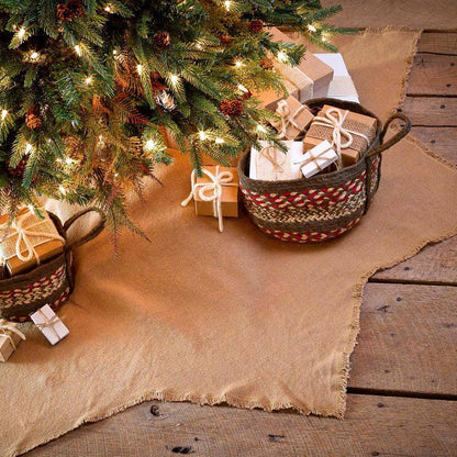 Burlap Farmhouse Christmas Tree Skirt, 48 In.