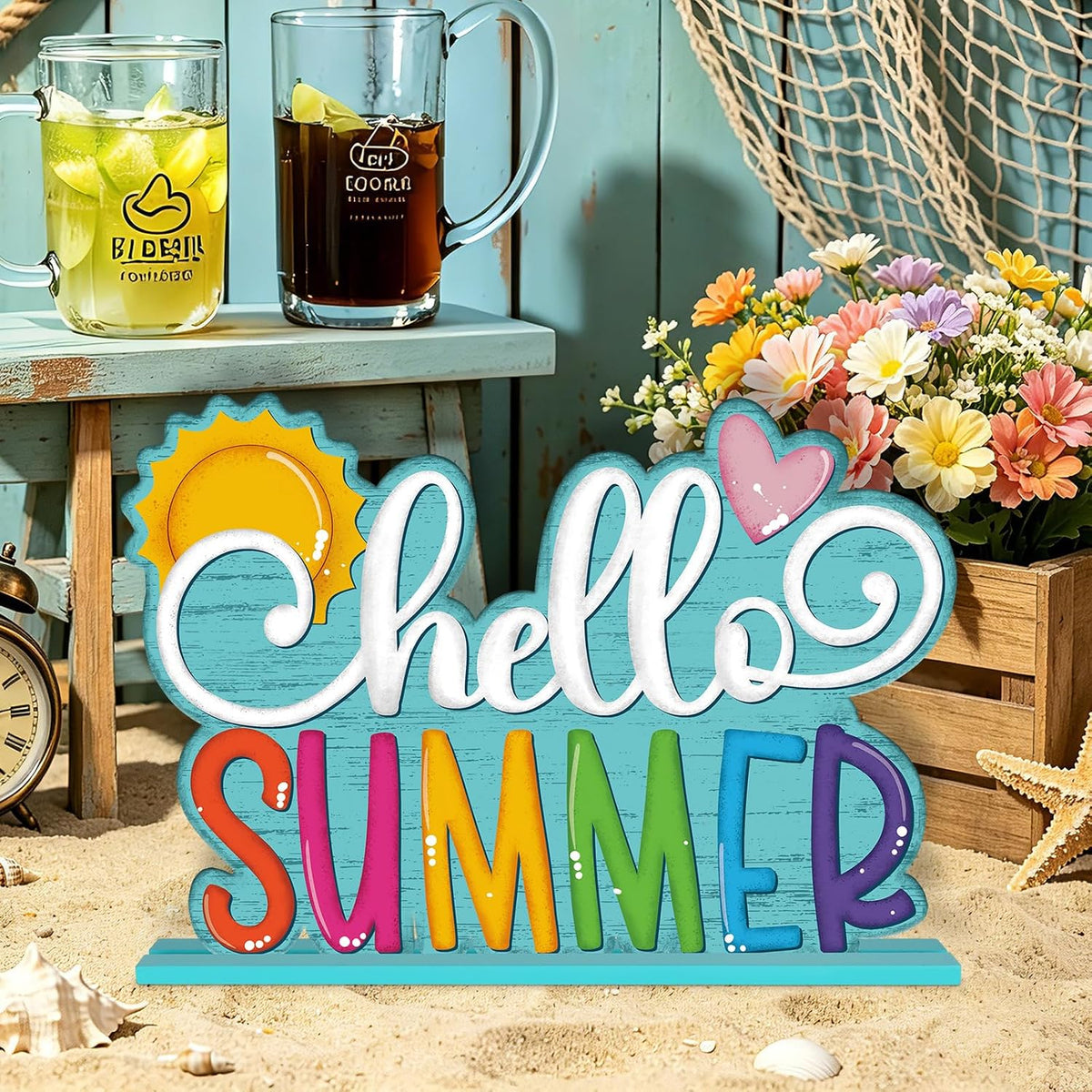 Beach Theme Table Centerpiece Sign