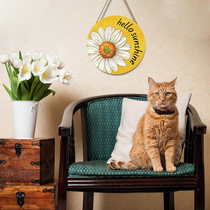 Hello Sunshine Daisy Door Sign