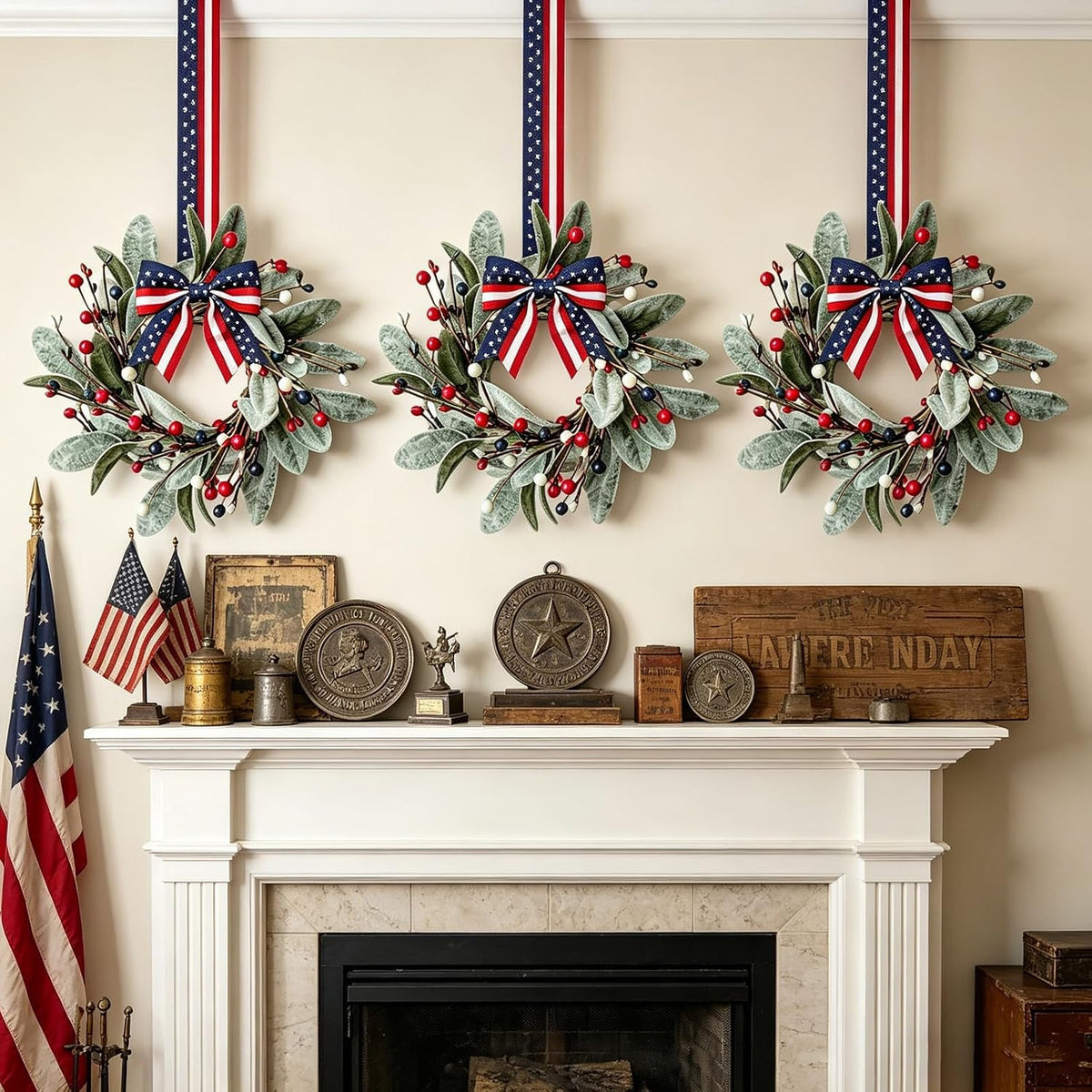 Patriotic Mini Wreaths, Set of 4