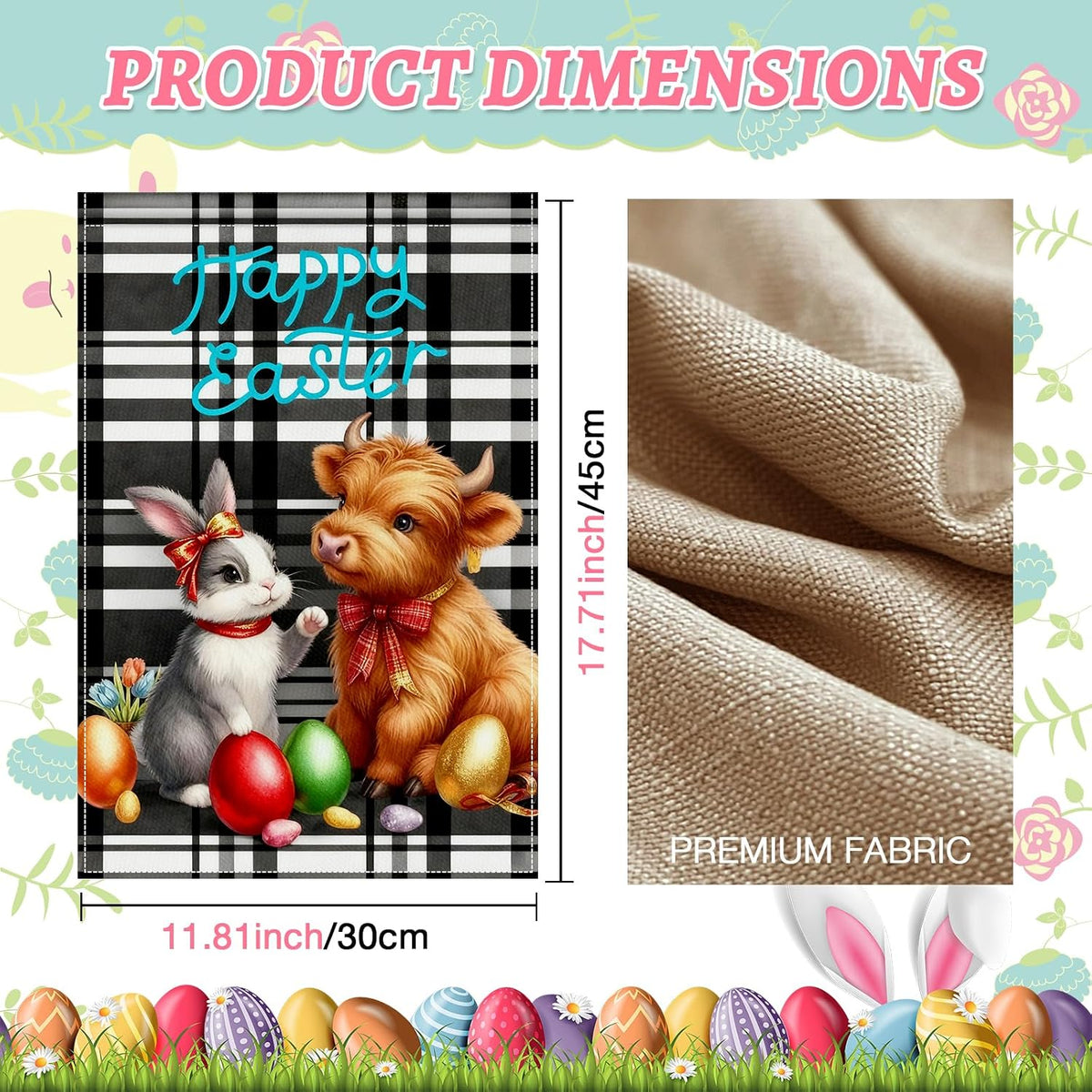 Welcome Easter Garden Flag, Bunny & Flowers