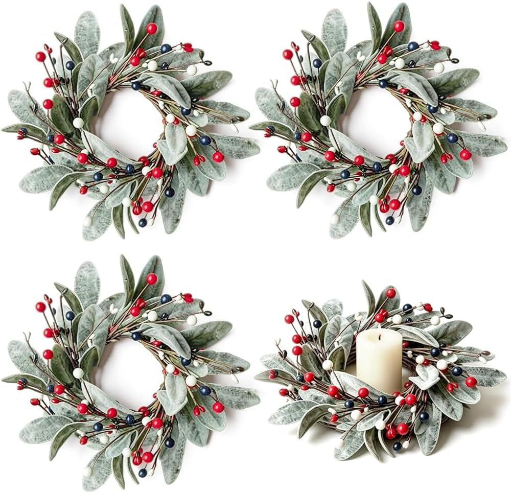 Patriotic Mini Wreaths, Set of 4