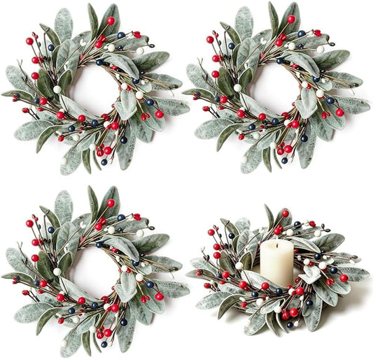Patriotic Mini Wreaths, Set of 4