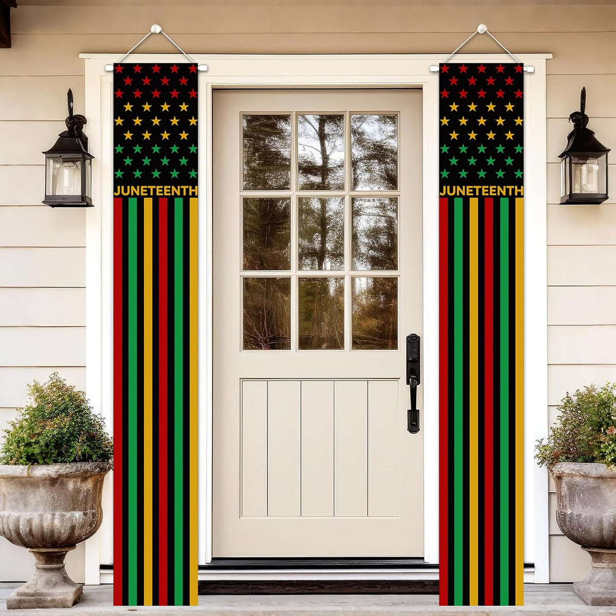 Happy Juneteenth Porch Banner, 2Pc