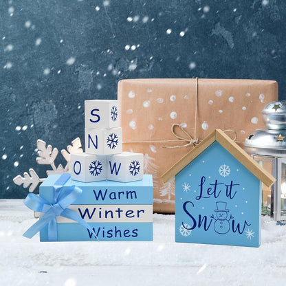 Let It Snow Wooden Block Sign